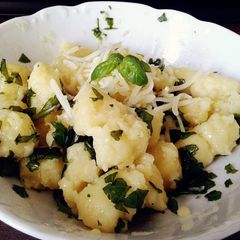 Gnocchi with Homemade Basil Pesto A picture of Gnocchi with Homemade Basil Pesto.