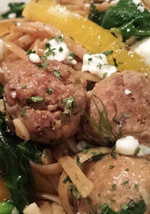 A picture of Late night pasta.