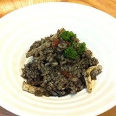 A picture of Easy Homemade Squid Ink Risotto.