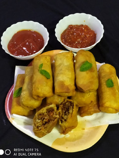A picture of Chinese Vegetable Spring Roll # Veg Spring Roll.