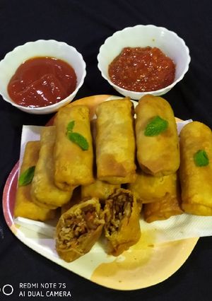 A picture of Chinese Vegetable Spring Roll # Veg Spring Roll.