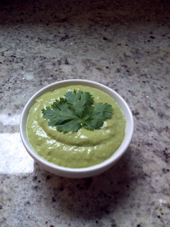 A picture of Creamy avocado and jalapeno sauce.