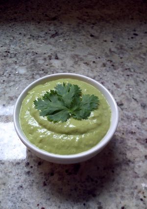 A picture of Creamy avocado and jalapeno sauce.