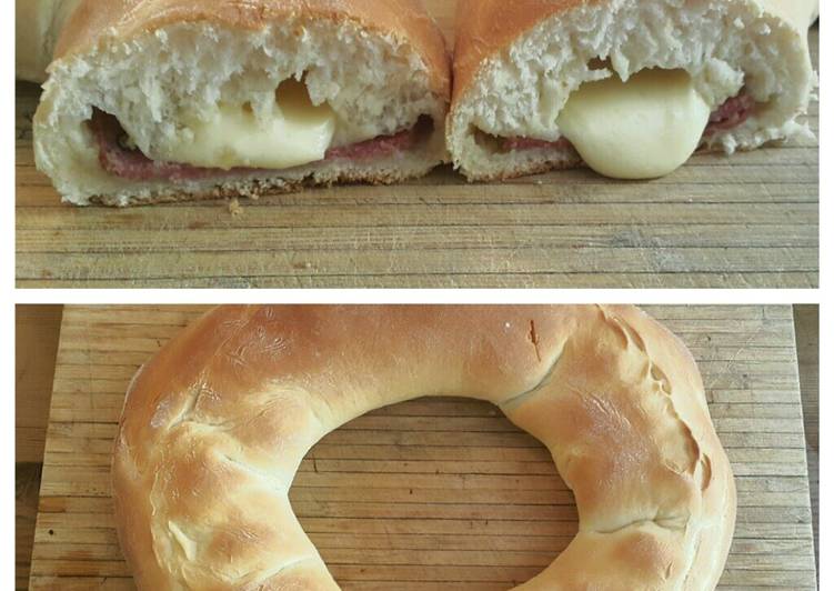 Cheese and Salami centred bread.
