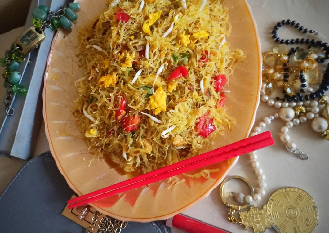 Bihun Goreng Singapura dengan Tauge|Singapore Fried Rice Noodle