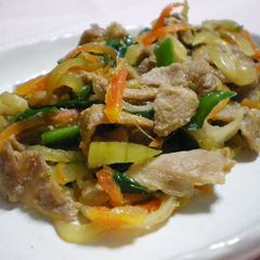 A picture of Rich and Tasty Gochujang and Mayonnaise Flavored Pork and Vegetable Stir-Fry.