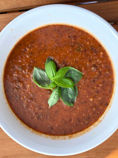 A picture of Tomato, Black Bean and Lemon Soup.