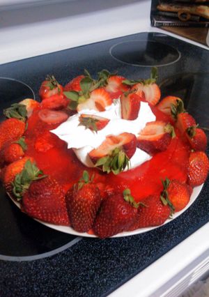 A picture of Kek's Strawberry Jello Surprise.