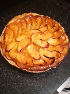 Una foto de Tarta de manzana con harina de arroz