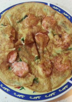 A picture of Shrimp & Spring Onion Omelette..