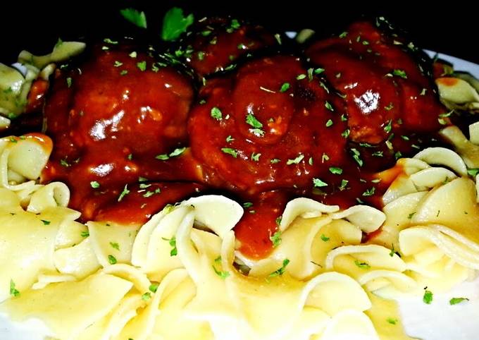 Mike's Easy Egg Noodles & Meatballs