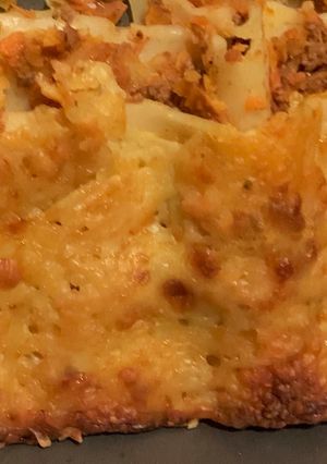 Una foto de Lasaña con boloñesa y verduras (escondidas)