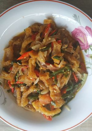 Foto resep Tumis Tauco Kerupuk Kulit