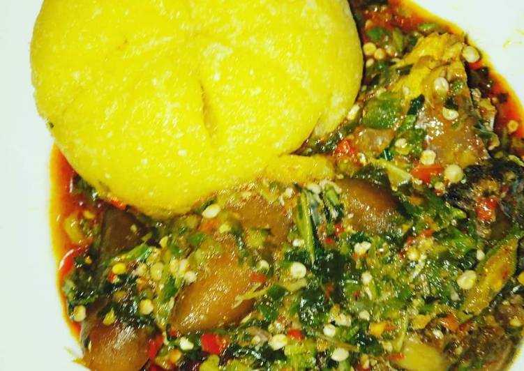 Recipe of Homemade Okro soup with pomo