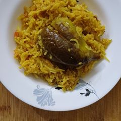 Eggplant or brinjal rice A picture of Eggplant or brinjal rice.