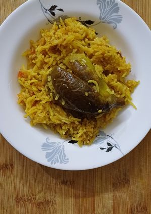 A picture of Eggplant or brinjal rice.