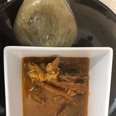 A picture of Cabbage swallow and ogbono soup.