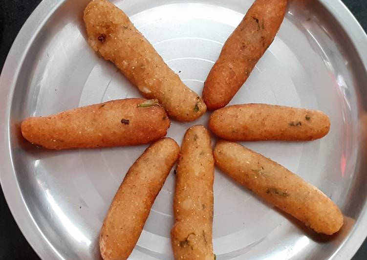 Potato Amaranth fingers Aloo rajgira flour fingers