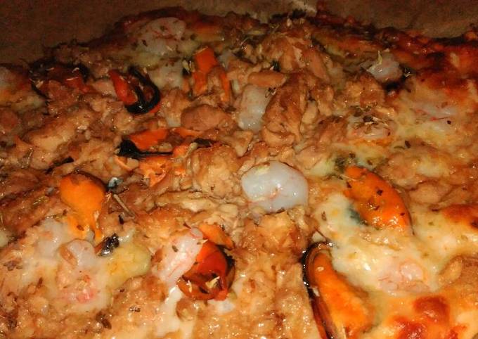 Pizza de mariscos Receta de Ana Viso- Cookpad