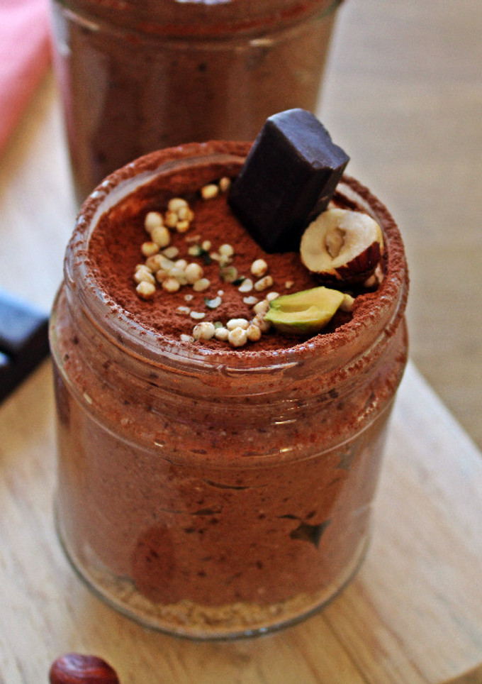 Una foto de Mousse de chocolate vegana