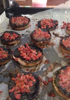 Una foto de Champiñones rellenos al horno