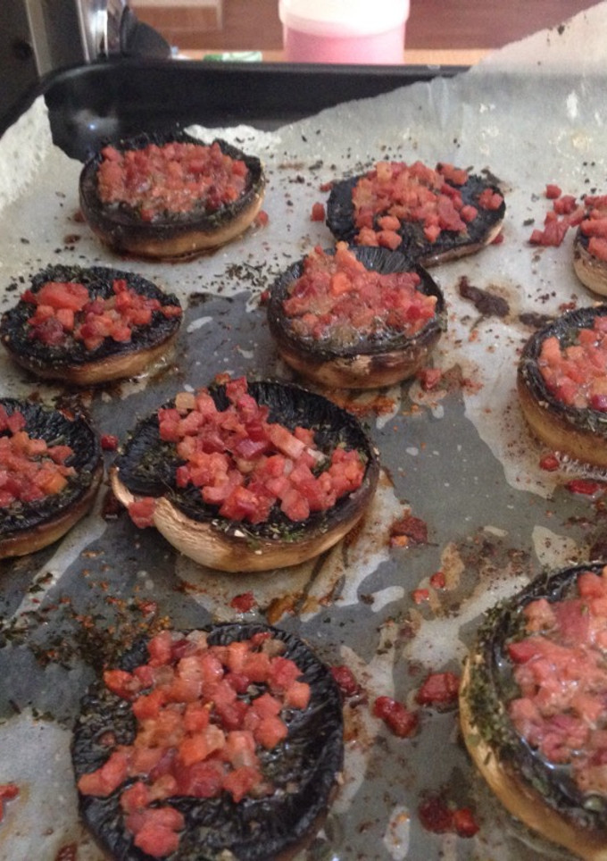 Una foto de Champiñones rellenos al horno