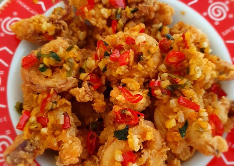 makanan Cumi goreng tepung cabe garam chinese food Jadi, Bisa Manjain Lidah