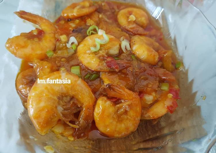Udang Saus Padang campur Tahu - Pedas Sedang