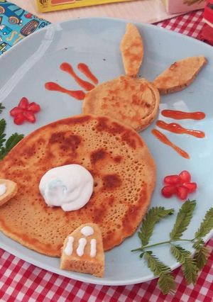 A picture of Very teddy pancakes.