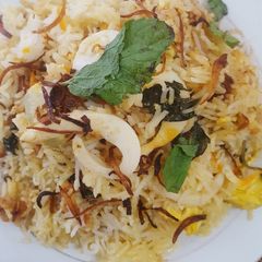 A picture of Boil egg biryani.