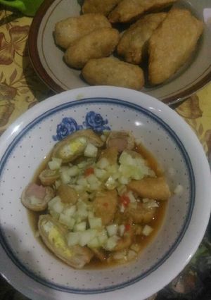 Foto resep Pempek KW (tanpa ikan) isi sosis dan telur