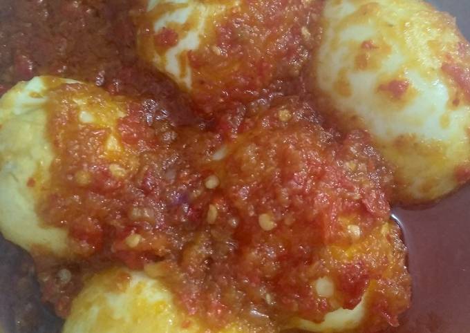 Resep Telor balado pedas manis Anti Gagal