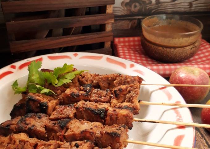 Wajib coba! Resep enak membuat 596. Sate Tahu-Tempe Saus Kacang Pedas yang nagih banget