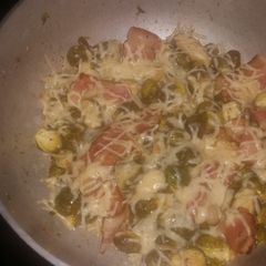 A picture of Brussel sprouts w/red wine vinegar.
