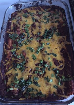 A picture of Beef And Bean Enchiladas Or Mini Burritos For The Kids.