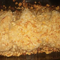 A picture of Krissy's stuffed chicken.