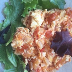 A picture of Traditional Azeri Tomatoes and Egg Breakfast.