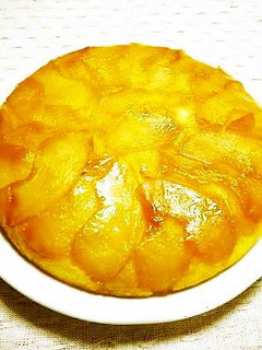 A picture of Apple Cake made with Pancake Mix in a Frying Pan.
