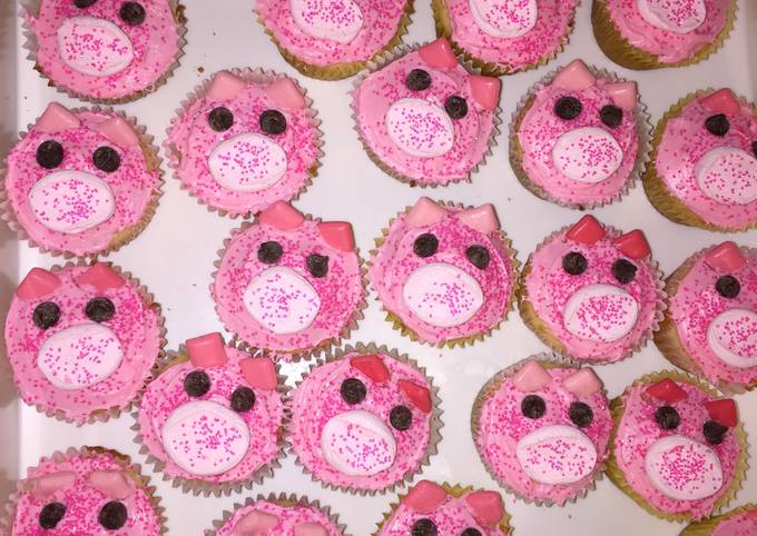 Simple Way to Make Homemade Piggy Cupcakes