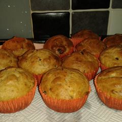 Banana and date muffins A picture of Banana and date muffins.