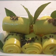 A famous Gujarati snacks KHANDVI A picture of A famous Gujarati snacks KHANDVI.