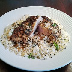 A picture of Pan Seared Mahi Mahi with Lemon, Garlic Thyme Butter Sauce.