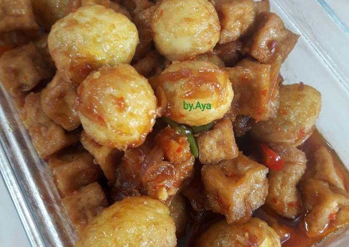 Tahu Telur Puyuh Masak Kecap