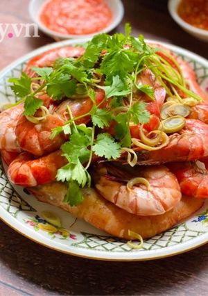 Hình của món Tôm Hấp Sả.