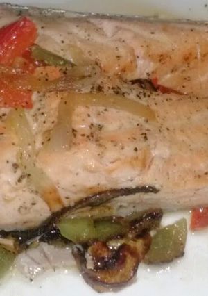 A picture of Pan Smeared Garlic & Lemon Salmon.
