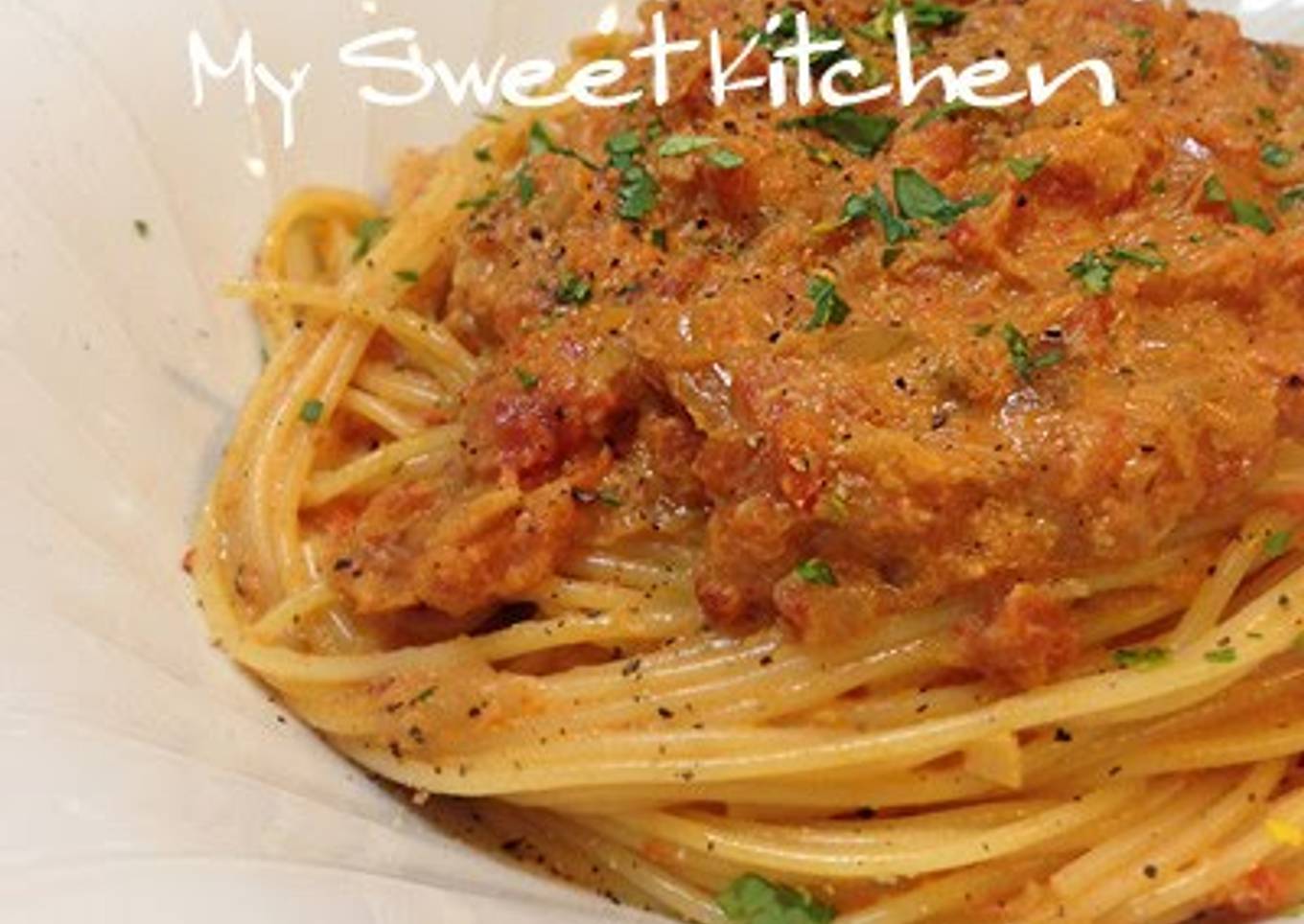 Crab Tomato Cream Pasta Using Tinned Crabmeat