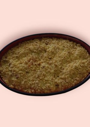 Una foto de Torta de manzana con crumble (sin manteca)