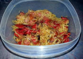 Ultimate Cooking Recipe Roasted red pepper and tomato with spaghetti squash and fresh herbs Most Delicious Ultimate Cooking Recipe Roasted red pepper and tomato with spaghetti squash and fresh herbs Most Delicious