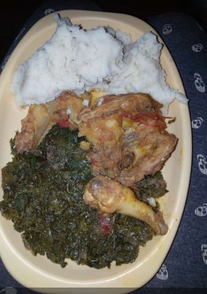 A picture of Mchicha na kuku.