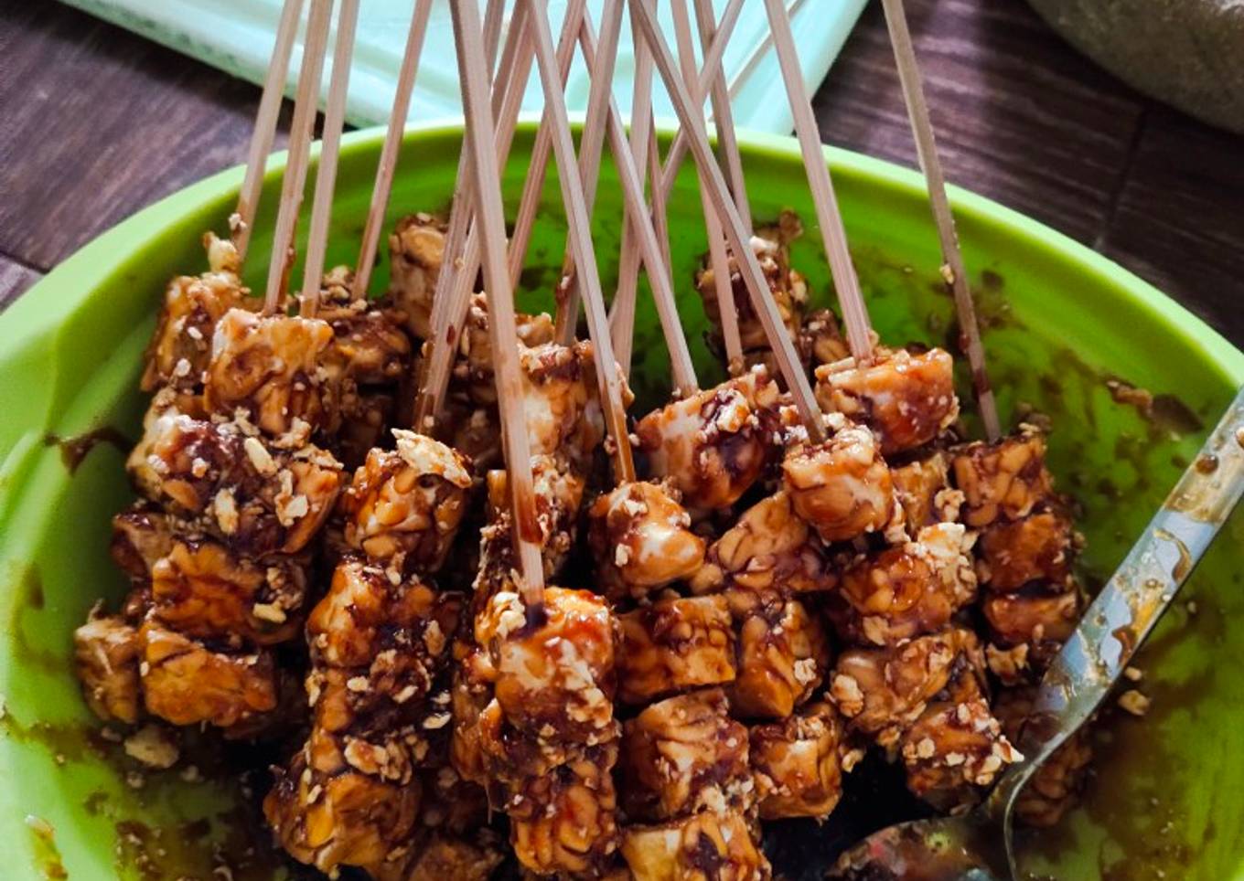 Sate Tusuk Tempe Bumbu Kecap dan Madu